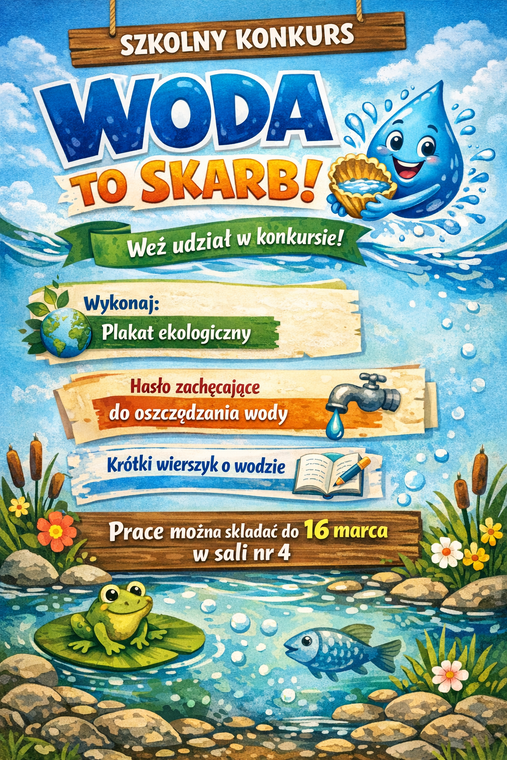 Szkolny konkurs „Woda to skarb”.
