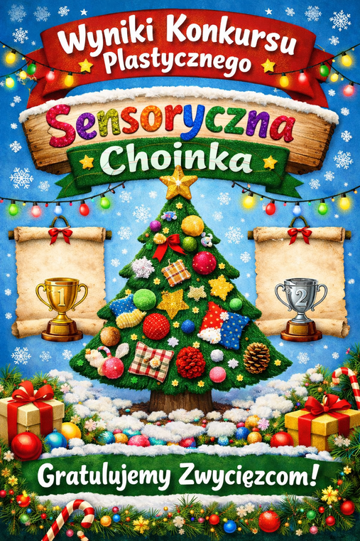 Wyniki konkursu „Sensoryczna choinka”.