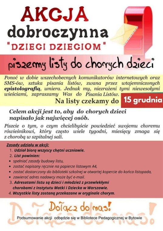 Biblioteczna fala dobra – „Dzieci dzieciom”.